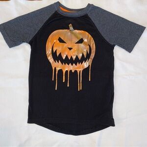Halloween Pumpkin shirt glow in the dark short sleeve Graphic Tee black orange
